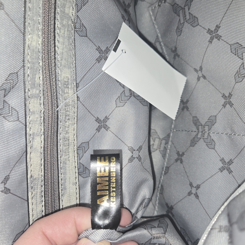 Aimee Kestenberg Silver Gray Shoulder Bag with Flexible Design - Picture 12 of 16